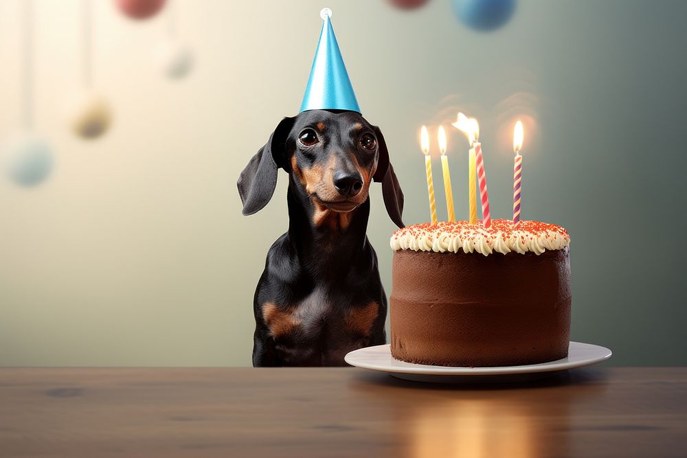 Cake dog dachshund birthday. 