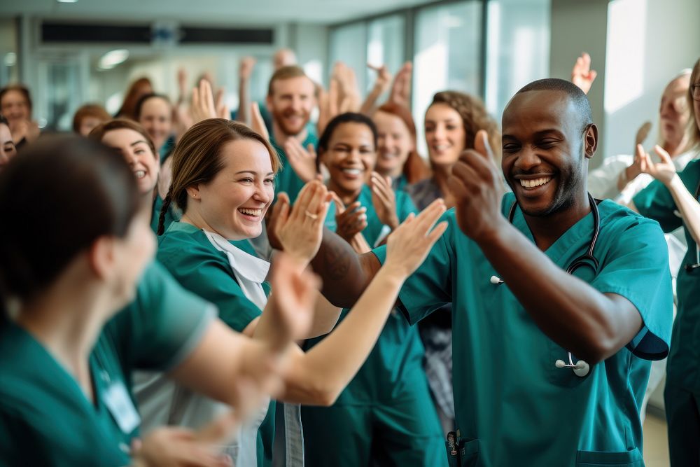 Celebrating accessory hospital applause. AI generated Image by rawpixel.