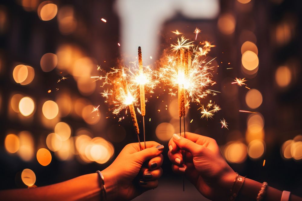 Sparkler festival holding bonfire. AI generated Image by rawpixel.