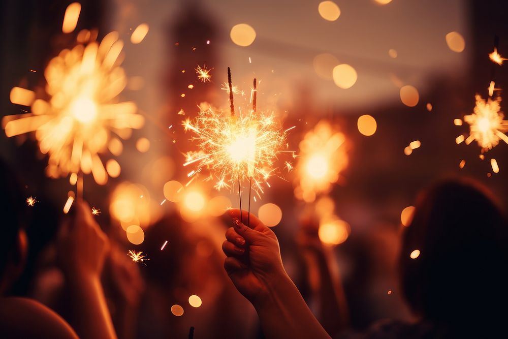 Celebrating fireworks sparkler festival. 