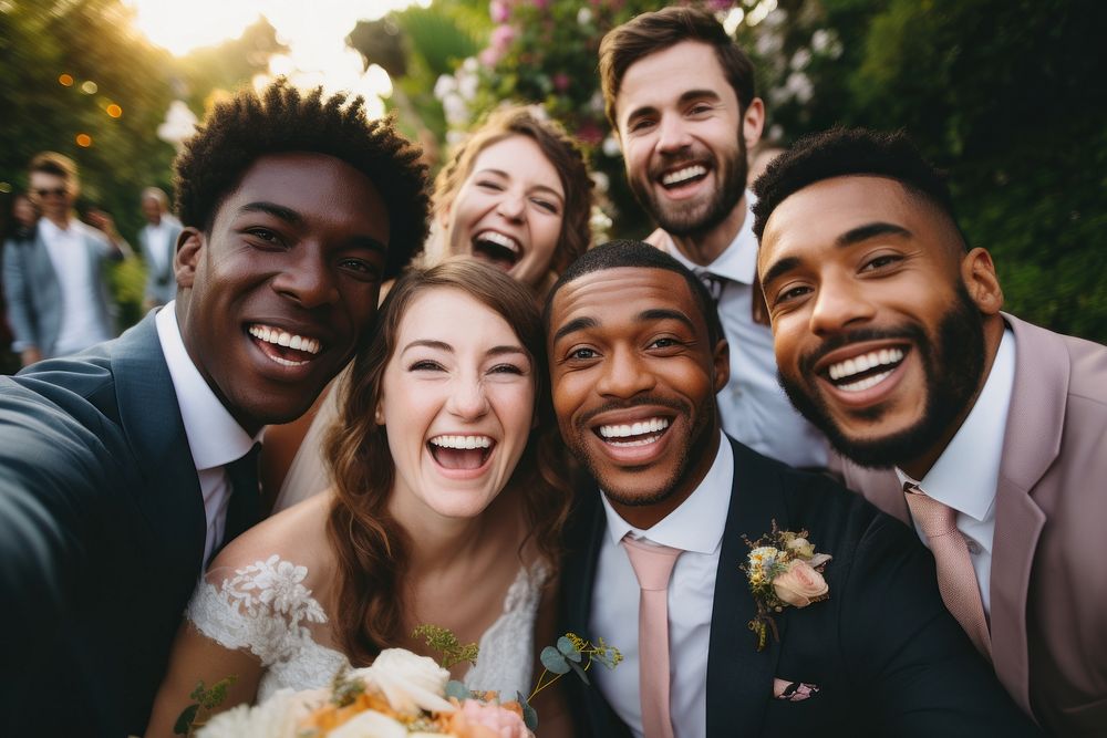 Wedding bride accessory groupshot. 