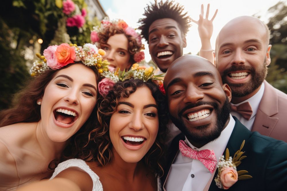 Wedding bride accessory groupshot. 