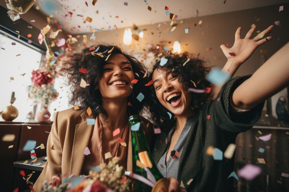 Celebrating accessory laughing confetti. AI generated Image by rawpixel.