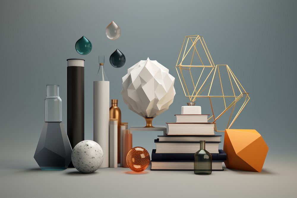 Container variation lighting origami. AI generated Image by rawpixel.