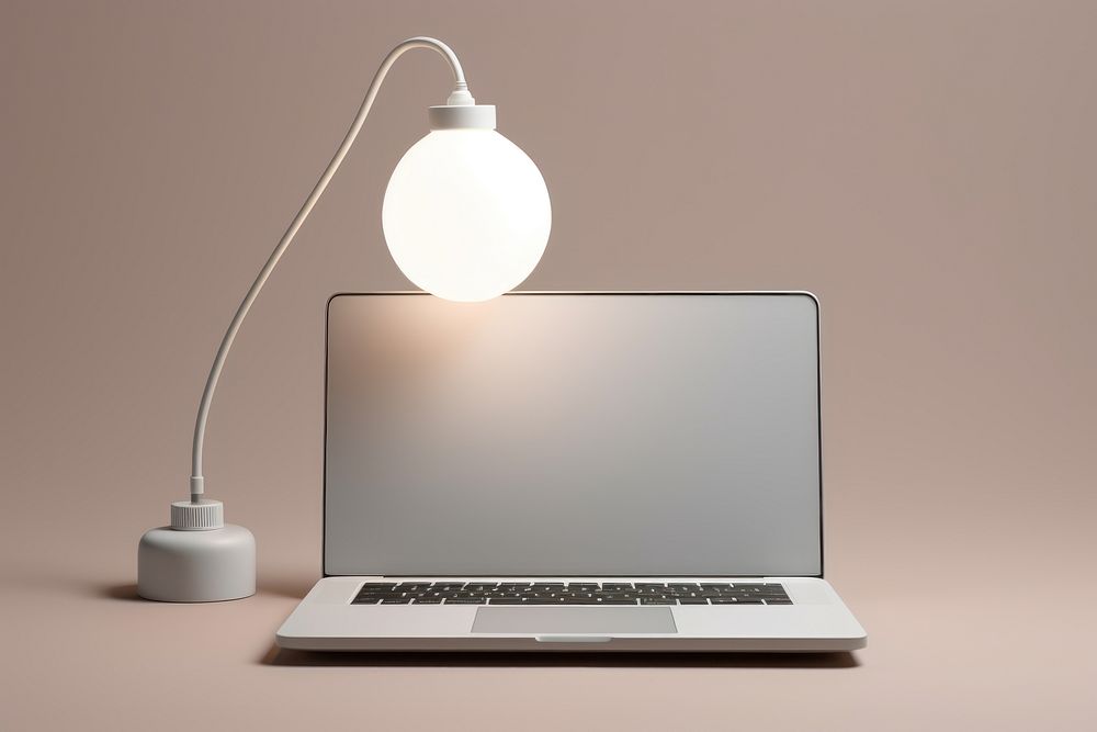 Computer laptop lamp electricity. AI generated Image by rawpixel.