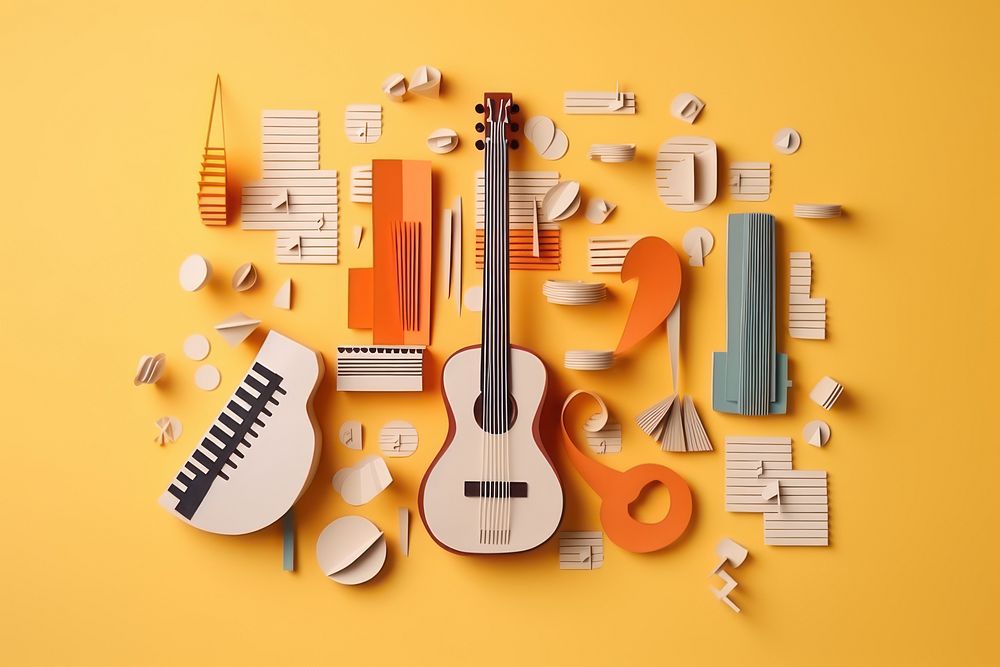 Guitar paper music text. AI generated Image by rawpixel.