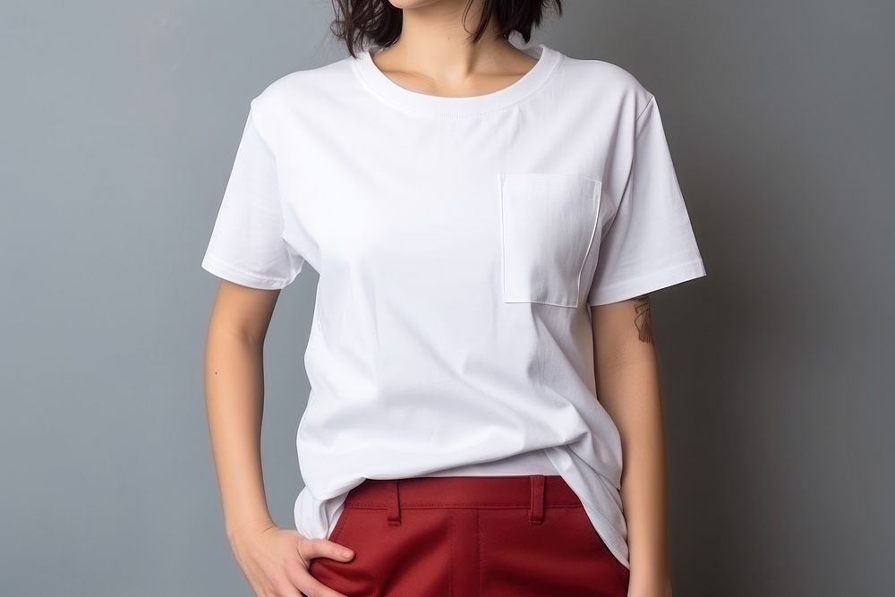 T-shirt sleeve blouse midsection. 