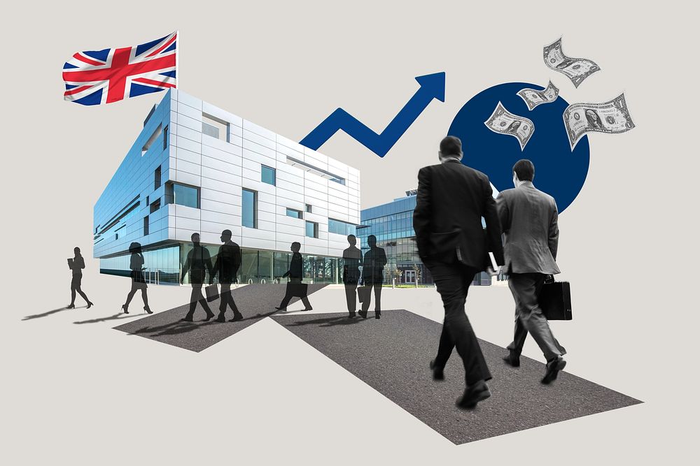 British business corporate photo collage