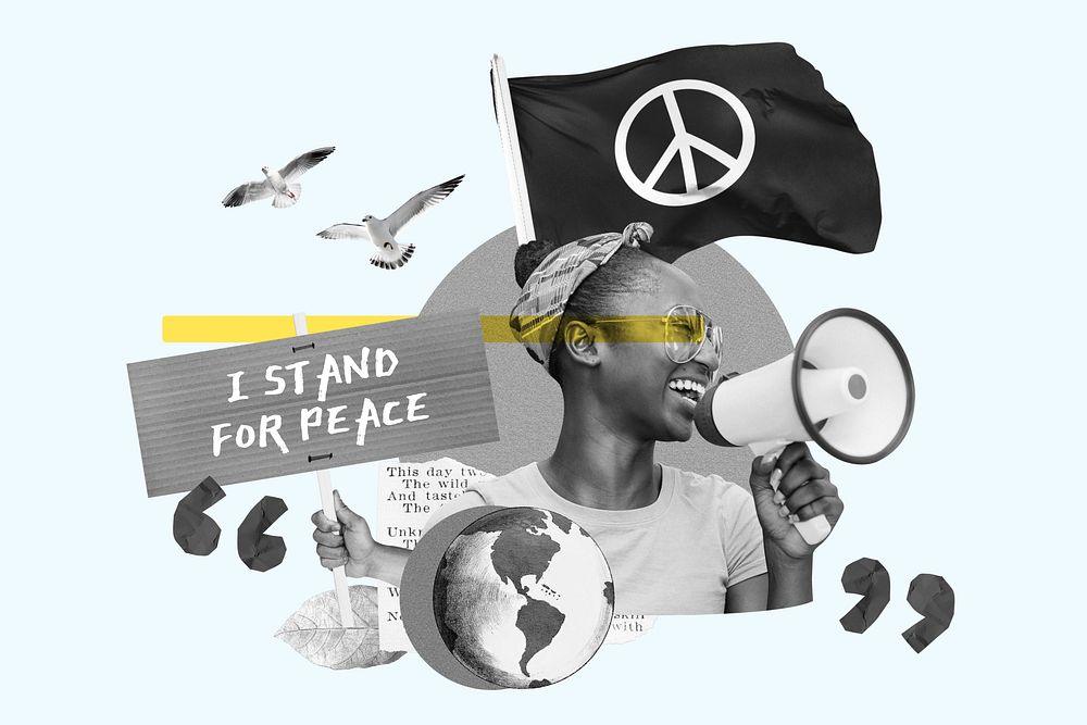 Stand for peace, woman protest remix