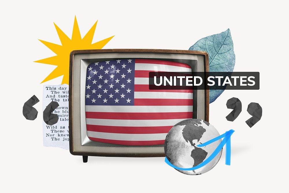 United States, TV news collage illustration