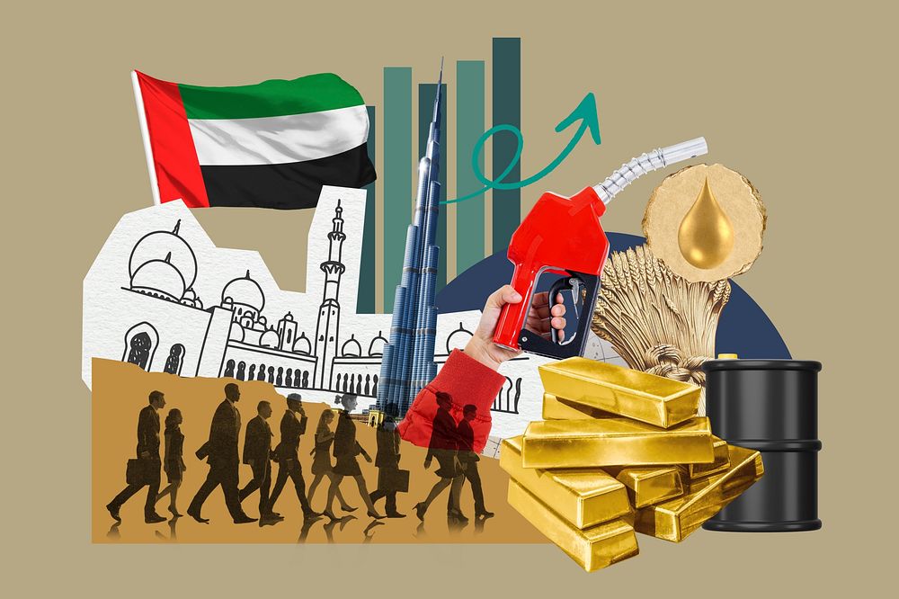 UAE economy, money finance collage