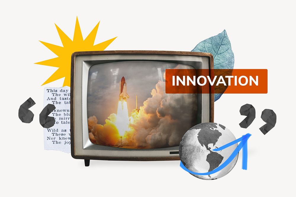 Innovation, TV news collage illustration