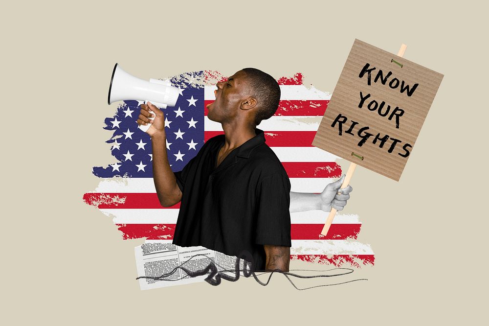 Know your rights protest activism photo collage