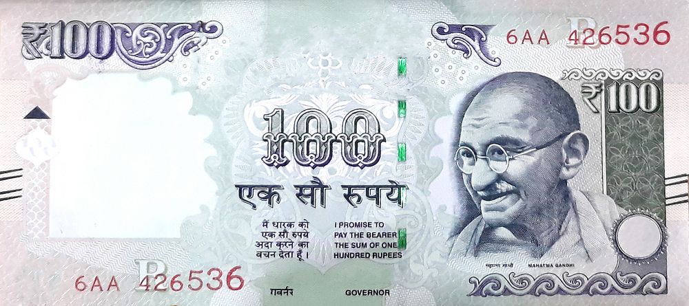 Indian 100 Rupees bank note
