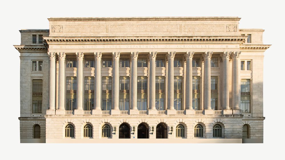 Federal Building in USA collage element psd
