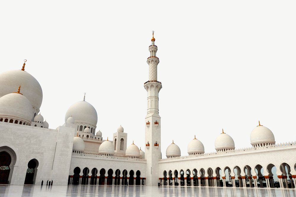 Sheikh Zayed mosque UAE collage element psd