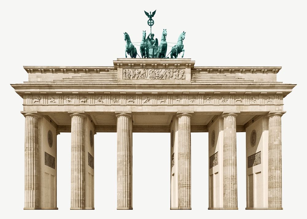 Brandenburg gate in Germany collage element psd