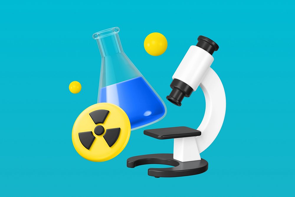 3D radiation chemical , element illustration