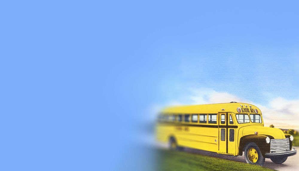 School bus border background