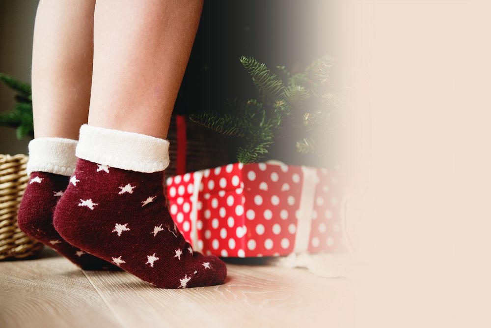 Aesthetic Christmas socks background