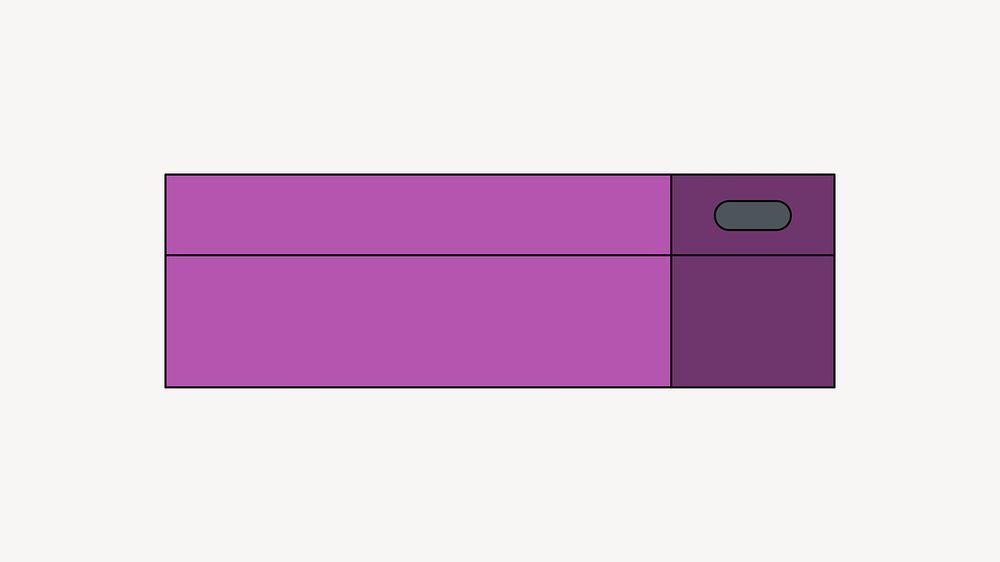 Purple box, flat object collage element vector