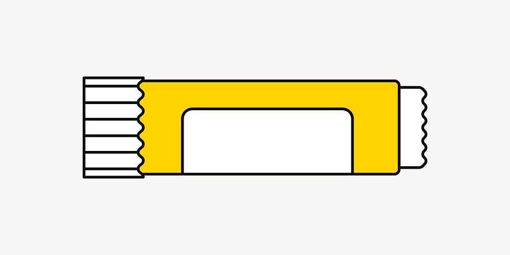 Yellow glue stick illustration collage element vector