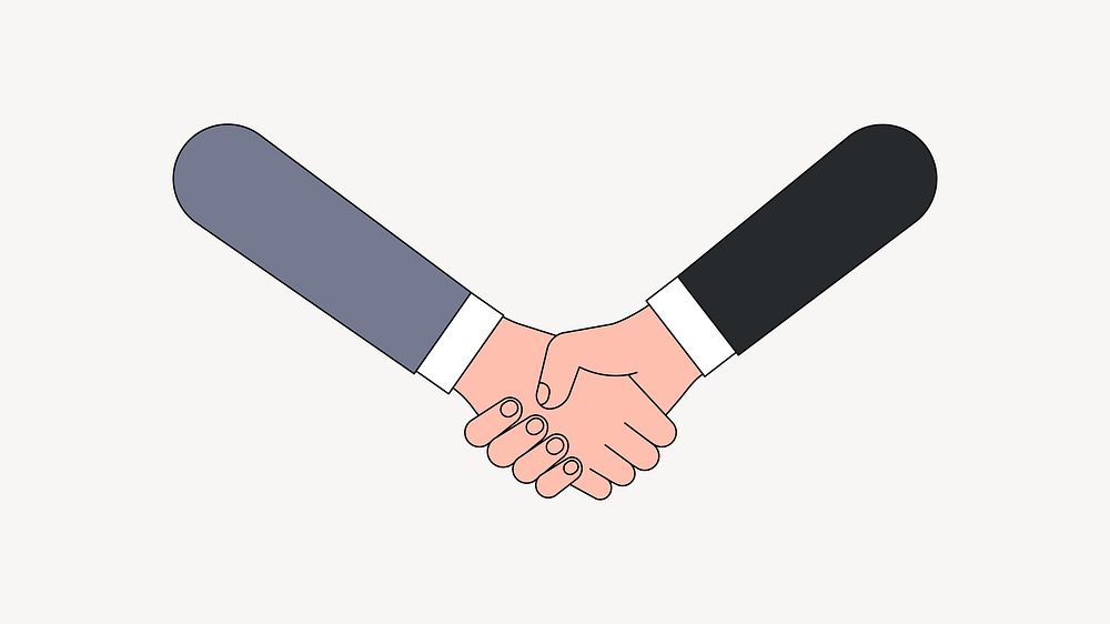 Business handshake, gesture collage element vector
