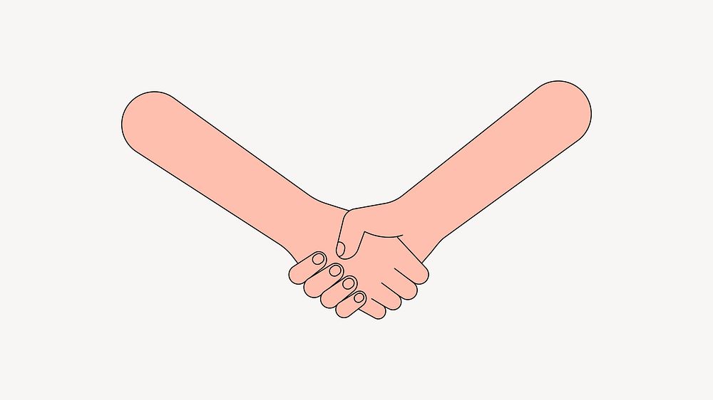 Handshake, gesture collage element vector