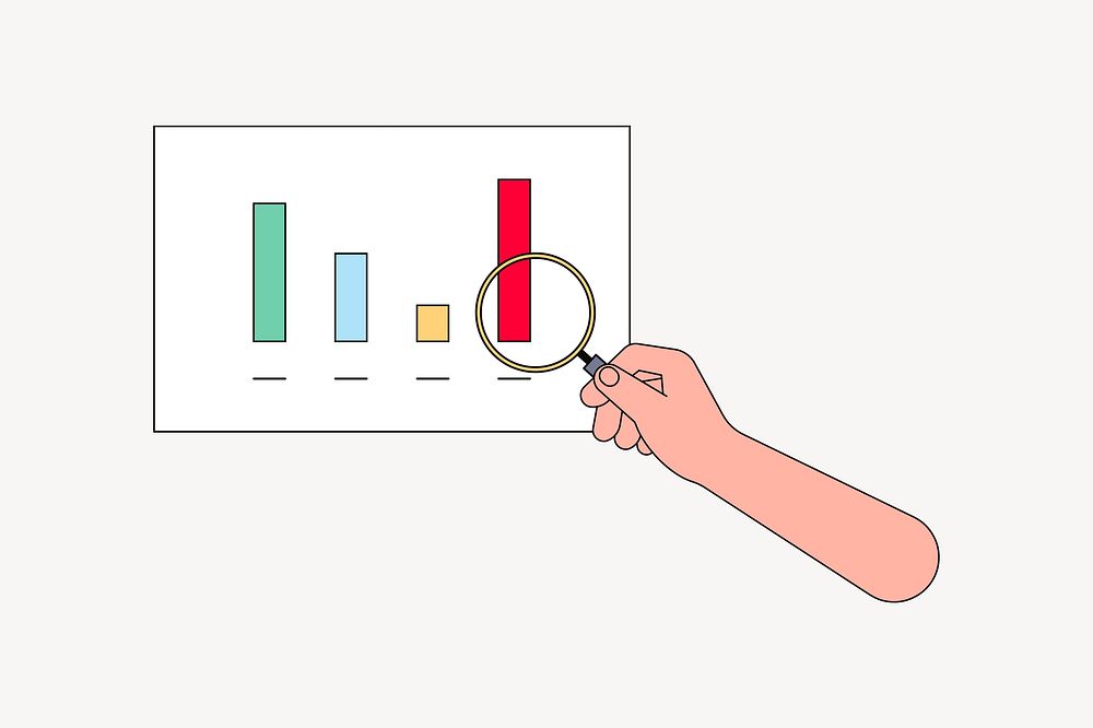 Business analysis bar charts, flat illustration