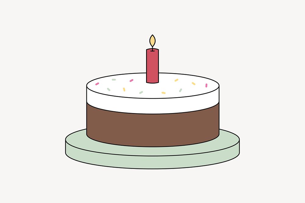 Birthday cake, special occasion dessert illustration