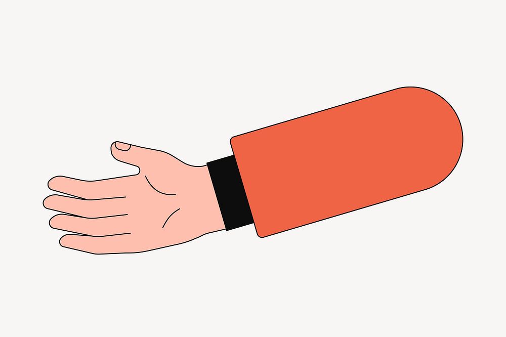 Reaching hand, gesture illustration