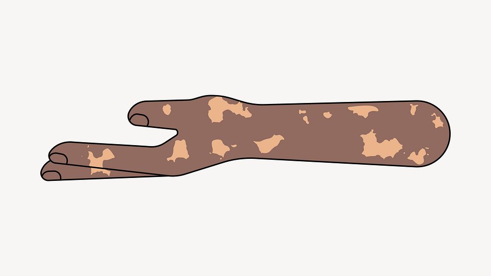 Vitiligo helping hand gesture, flat collage element vector