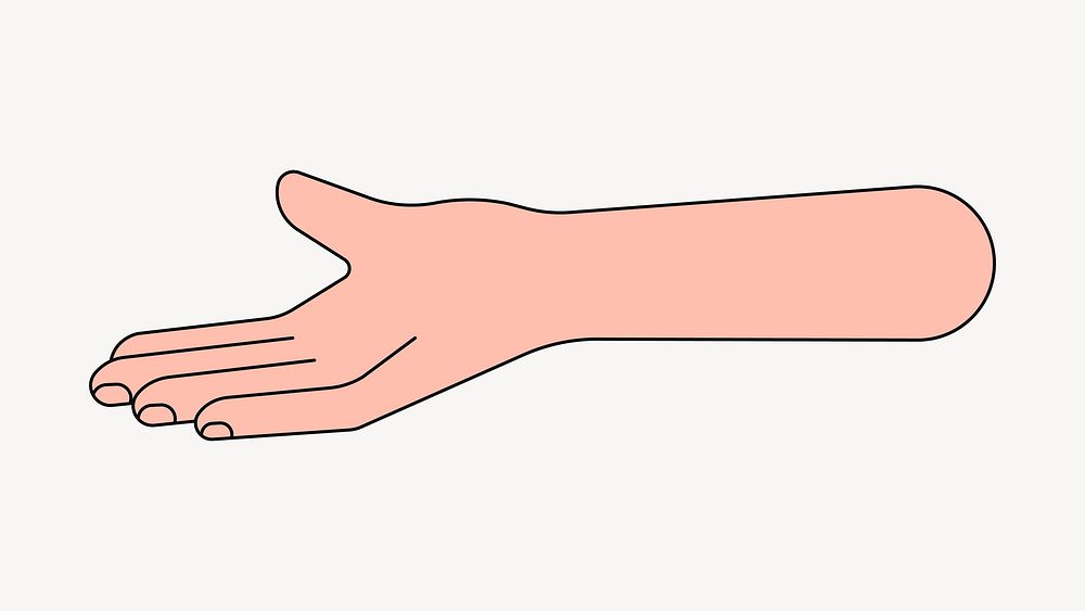 Helping hand gesture, flat collage element vector