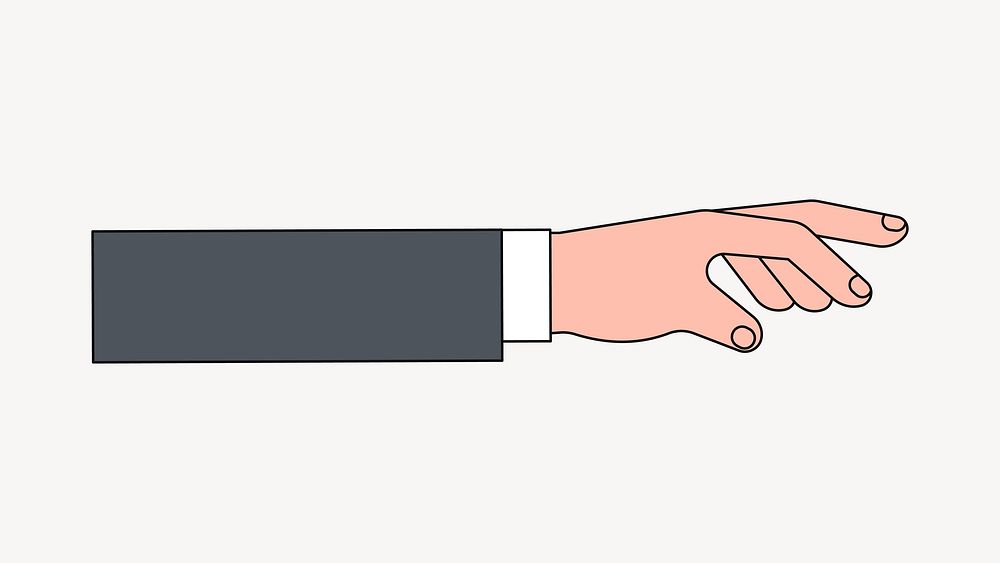 Businessman's hand, gesture collage element vector