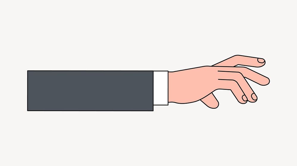 Businessman's hand, gesture collage element vector