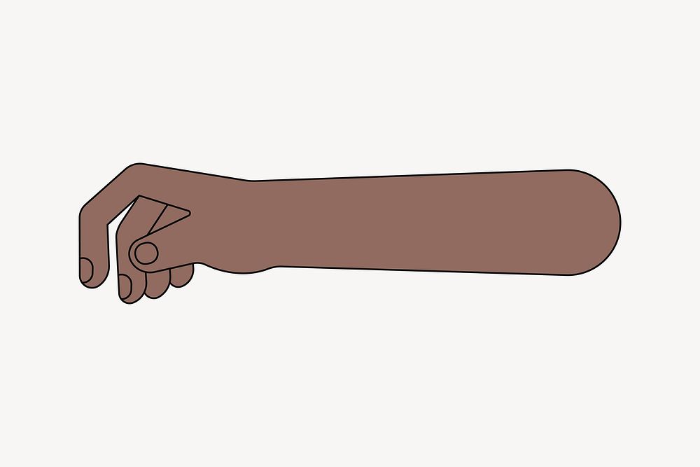 Black hand arm, gesture flat illustration