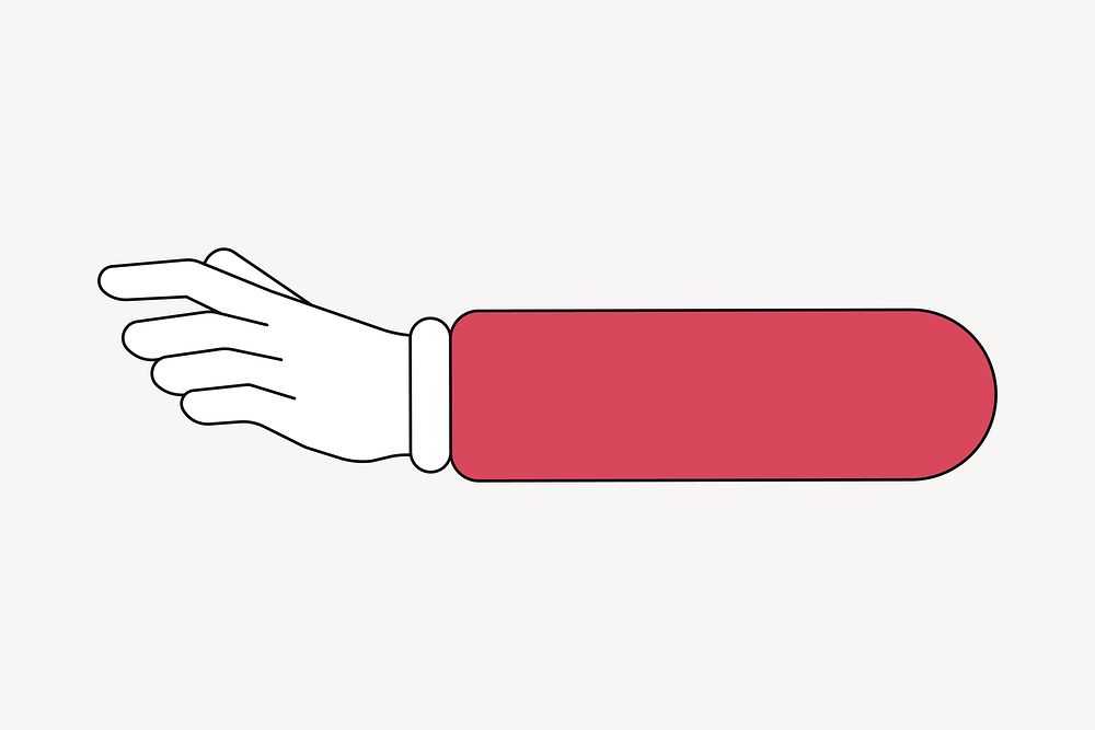 Gloved hand reaching out, gesture illustration