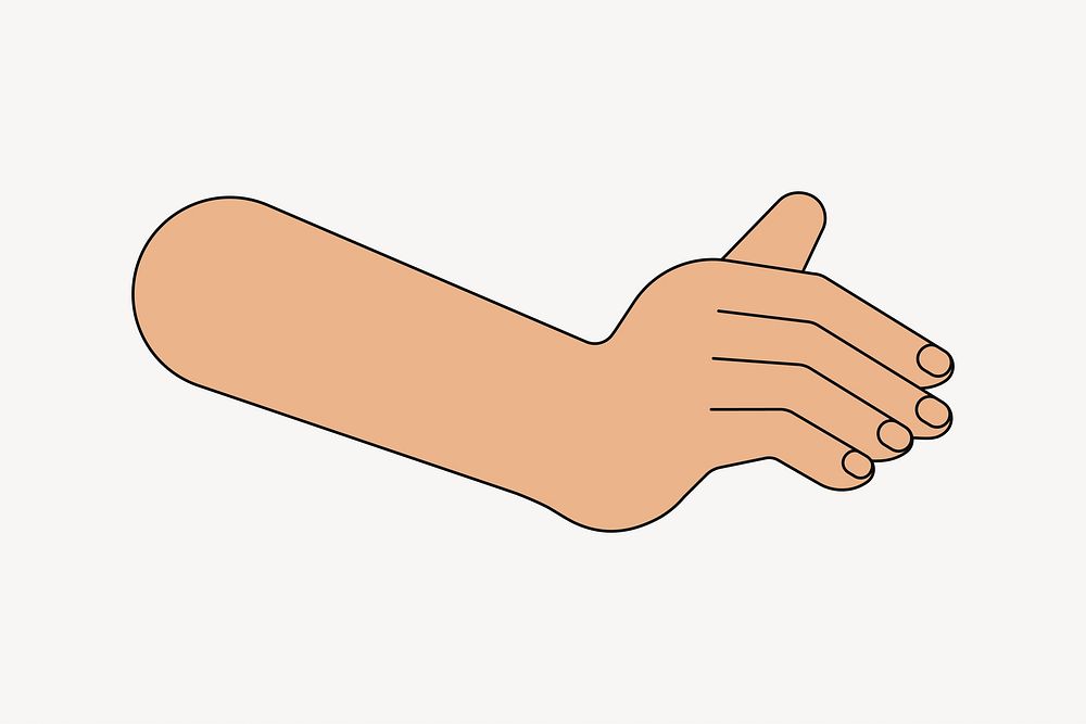 Tanned hand gesture, flat collage element vector