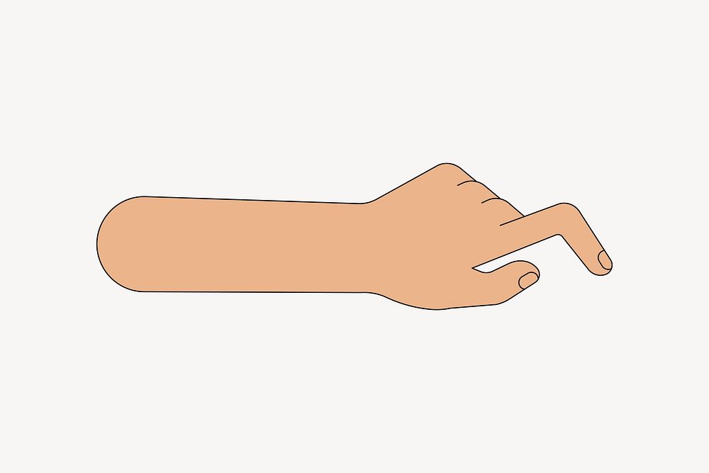 Tanned hand gesture, flat collage element vector