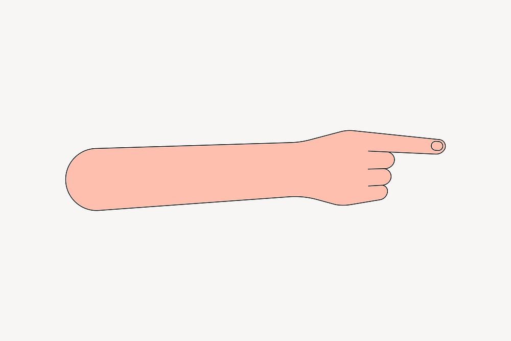 Hand pointing finger, gesture collage element vector