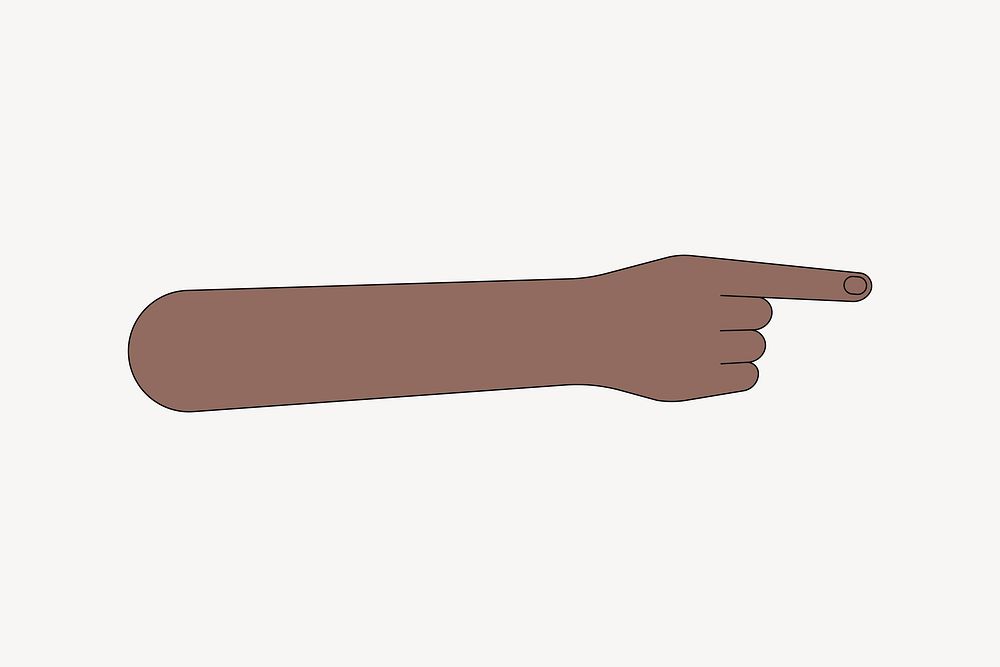 Black hand pointing finger, gesture illustration