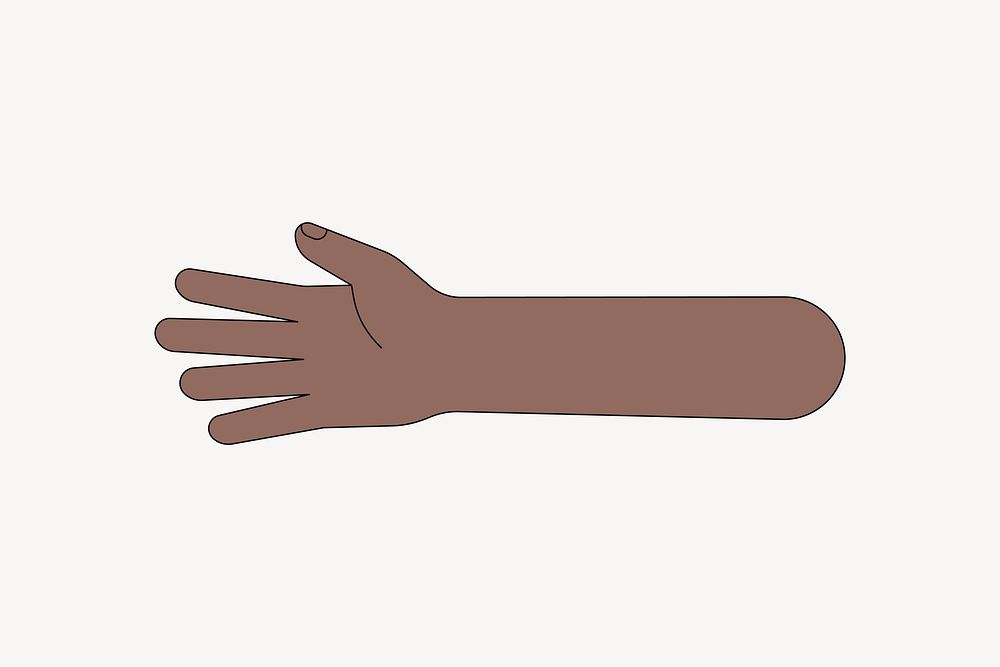Black hand arm, gesture collage element vector