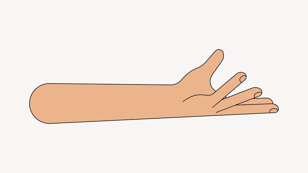 Presenting hand gesture, flat illustration