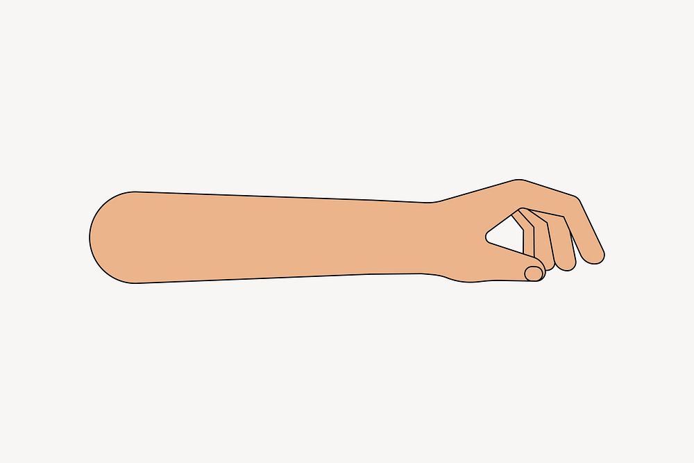 Tanned hand gesture, flat illustration