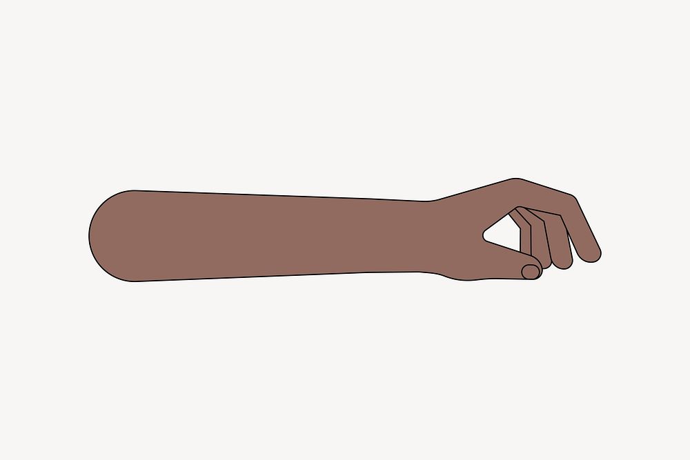 Black hand gesture, flat illustration