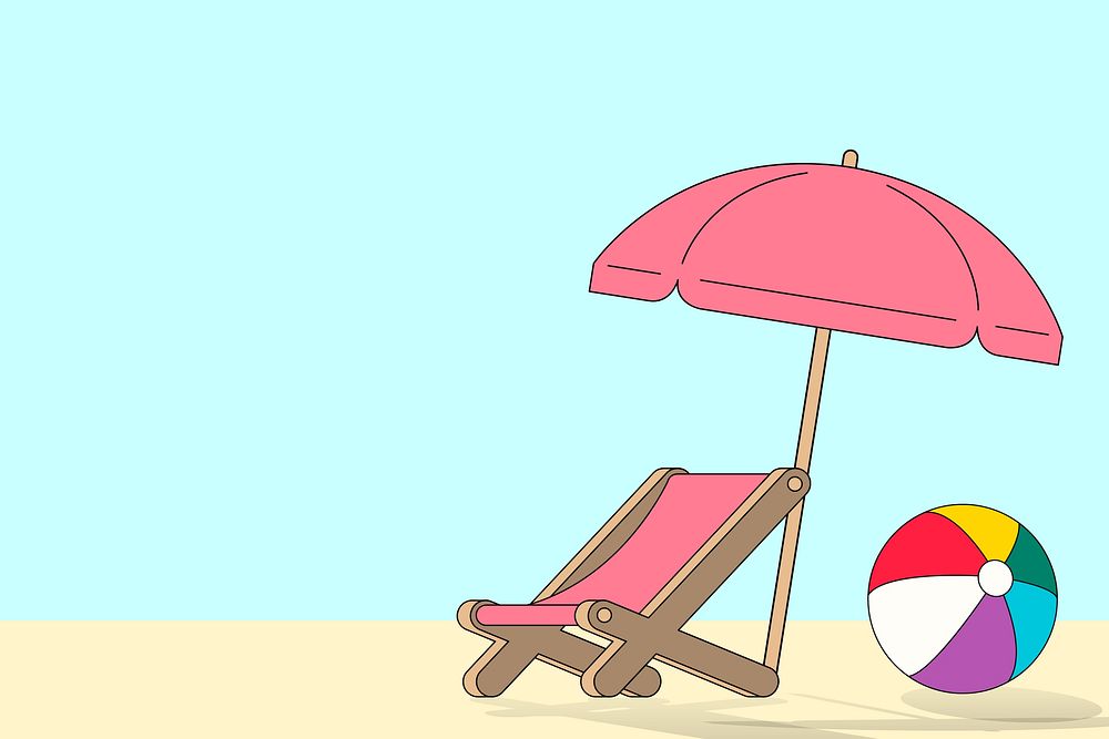 Beach chair background, Summer illustration