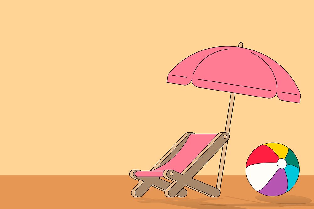 Beach chair background, Summer illustration