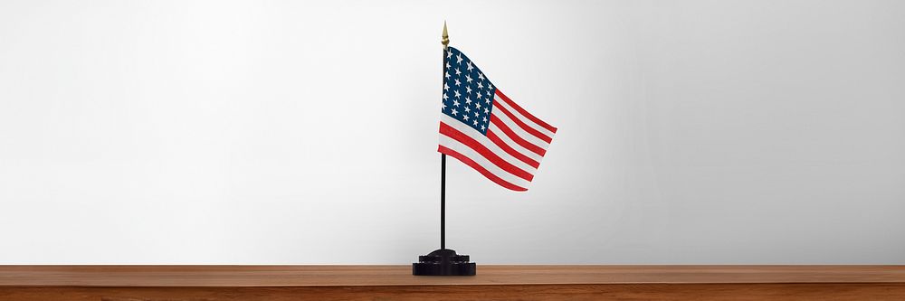American flag stand background