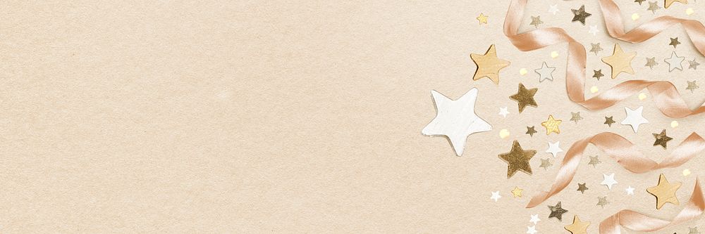 Gold confetti border Twitter header background