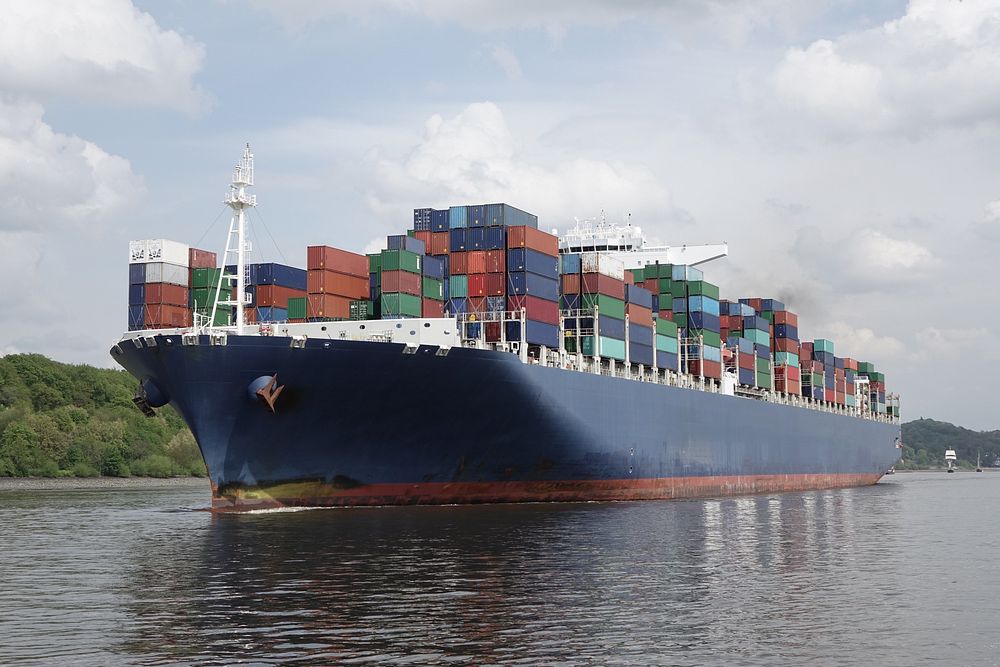 Cargo ship, logistics industry image